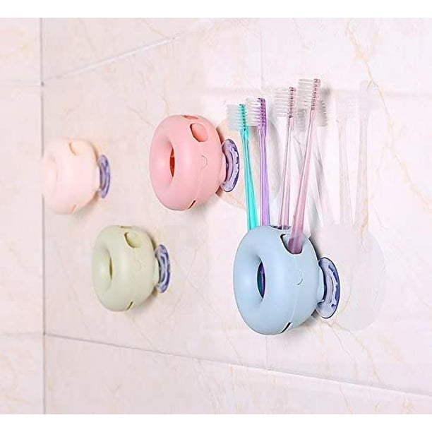 Soporte para cepillo de dientes de baño, soporte de pared para baño, soporte para cepillo de dientes fuerte, soporte para cepillo de dientes con succión, rendimiento sólido Jadeshay A
