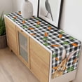 thumbnail image 4 of Easter Bunny Table Runner 36 Inches Long Farmhouse Dress Scarves, Spring Rabbits Carrots Black Buffalo Plaid Dining Tablerunner for Coffee Table/Kitchen Island/Party Décor, Small 13" x 36", 4 of 8