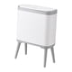 thumbnail image 5 of Cubo de basura de 12 l, cesto de basura nórdico moderno, cubo de basura a prueba de perros de doble compartimento para oficina al aire libre RV cocina BLESIY basurero angosto, 5 of 8