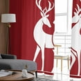 thumbnail image 6 of Merry Christmas Sheer Curtains 72 Inches Long, Red Xmas Elk Seasonal Winter Holiday Light Filtering Window Curtains for Living Room/Bedroom, Rod Pocket Voile Sheer Curtain Drapes, 52"Wx72"L, 2 Panels, 6 of 9