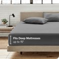 thumbnail image 2 of Bare Home 100% Organic Cotton Fitted Sheet - Sateen Weave - 400 Thread Count - Full, Gray, 2 of 5