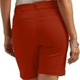thumbnail image 4 of Loopsun Womens Shorts Plus Size, Shorts for Women, Womens Stretch Twill Shorts Plus Size Thin Waist Pull On Regular Hiking Shorts Summer Casual with Pockets Red, 4 of 5