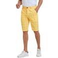 thumbnail image 5 of INSPIRE CHIC Men's Shorts Plaid Golf Color Block Flat Front Formal Check Shorts 30 Yellow, 5 of 5