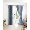 thumbnail image 3 of Navy Blue Anchor Nautical Blackout Curtains for Bedroom/Living Room, Thermal Insulated Kitchen Curtains, Blue Coastal Ocean Grommet Darkening Window Treatment Drapes 27.5"x39"x2, 3 of 8