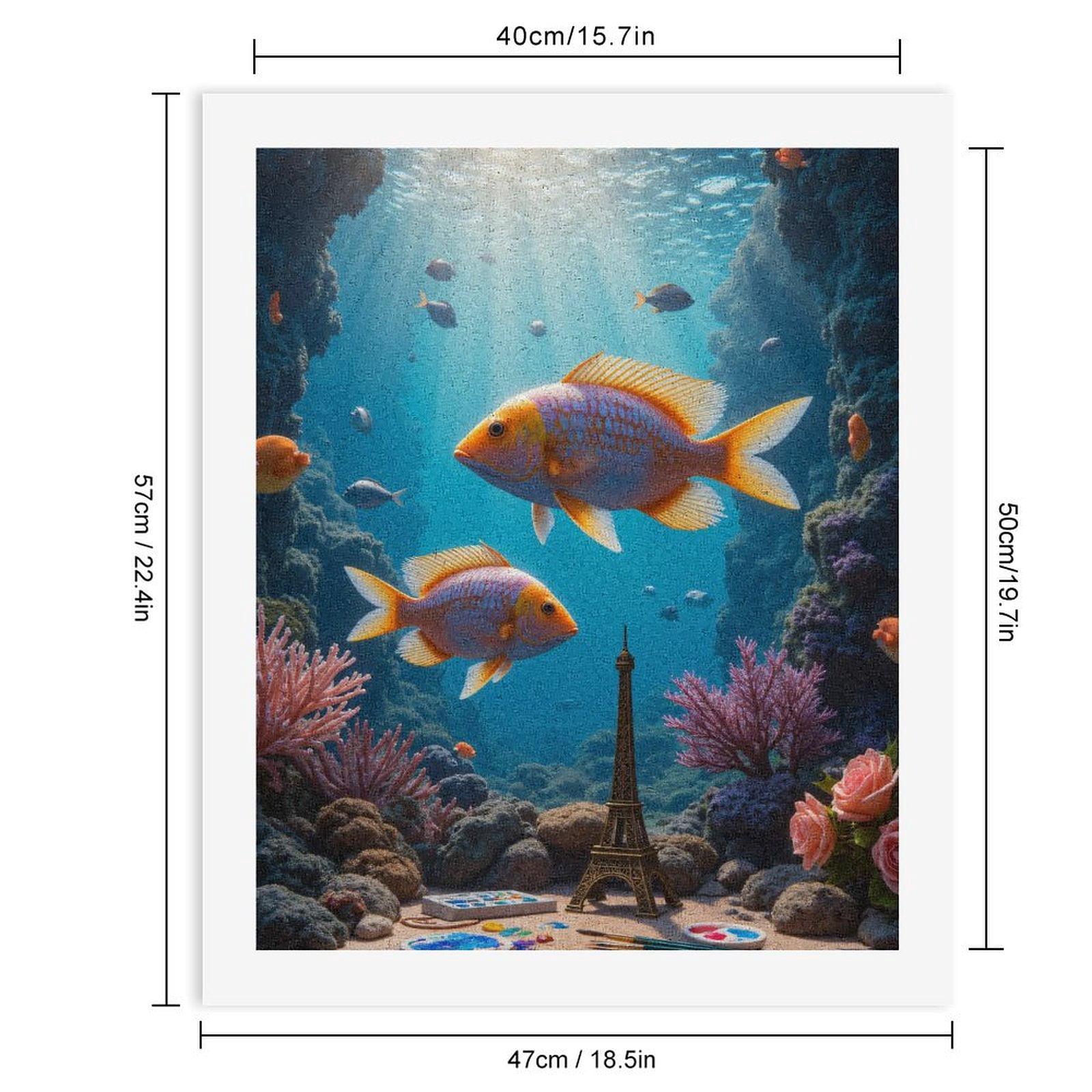 Paint By Numbers Kit for Adults Beginner - Underwater Art Fantasy Scene DIY Canvas Painting Kits for Adults, Frameless Paint By Number for Adults for Home Wall Decor 16x20 Inch