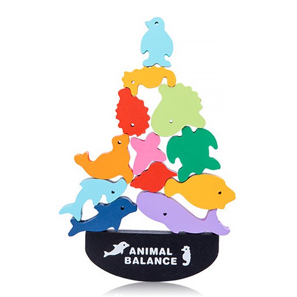 Bewildely Bloques de construcción de animales, juguete de equilibrio, juguetes educativos DIY para edades tempranas, miniregalos educativos interesantes Juguetes No.02 Bewildely FN001317-02B