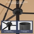 thumbnail image 5 of BELLEZE 15 Ft Extra Large Outdoor Market Patio Umbrella Double-Sided Design with Crank, Umbrella Base Included, Tan, 5 of 7