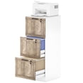thumbnail image 1 of White 3-Drawer Filing Cabinet with Lock | Farmhouse Office File Cabinet - A4/Letter Size | Compact Storage for Home & Office, 1 of 7