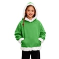 thumbnail image 3 of Wsyxszg Fleece Hoodies for Girls Cute Solid Hooded Long Sleeve Pullover Kids Cozy Relaxed Fit School Sweatshirts 5-15T, 3 of 8