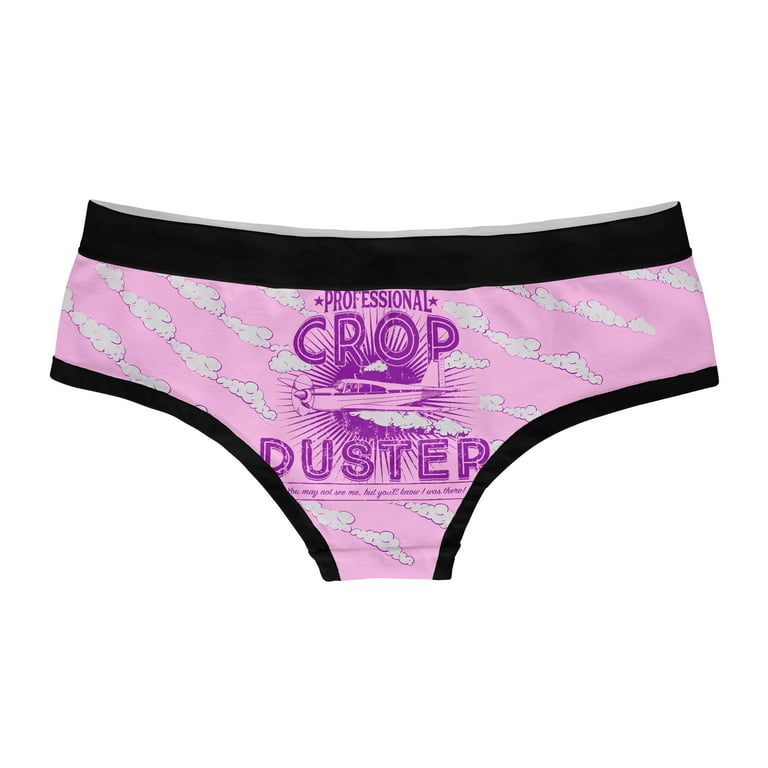 Womens Professional Crop Duster Panties Funny Bikini Brief Farting Joke  Graphic Underwear Fart