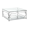 thumbnail image 3 of American Home Classic Edward Square Metal-Glass Coffee Table in Brushed Brass, 3 of 11