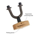 thumbnail image 2 of Beech/Walnut Wood Guitar Wall Mount Hook with Humidity Gauge - Pick-Shaped Design, Secure Punch Installation, Anti-Fall Protection for Acoustic/Electric Guitars & Ukuleles - 3.4 x 3 Inch, 2 of 6