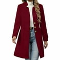 thumbnail image 6 of Enjoytime Jackets for Women 2025 Solid Color Stand Collar Button Down Casual Outerwear Warmth Thick Soft Fall Winter Coats, 6 of 8