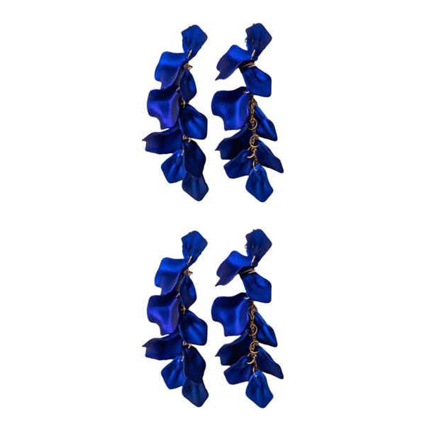 Jumpingount 2 uds pendientes de gota moda geométrica chica joyería tendencia acrílico pétalo hojas colgante largo pendiente accesorios para el Azul 2Conjunto