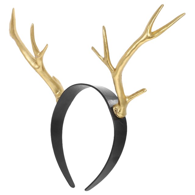 Diadema de cuernos artificiales para cosplay, diadema para el cabello, accesorios para el cabello, talla dorada