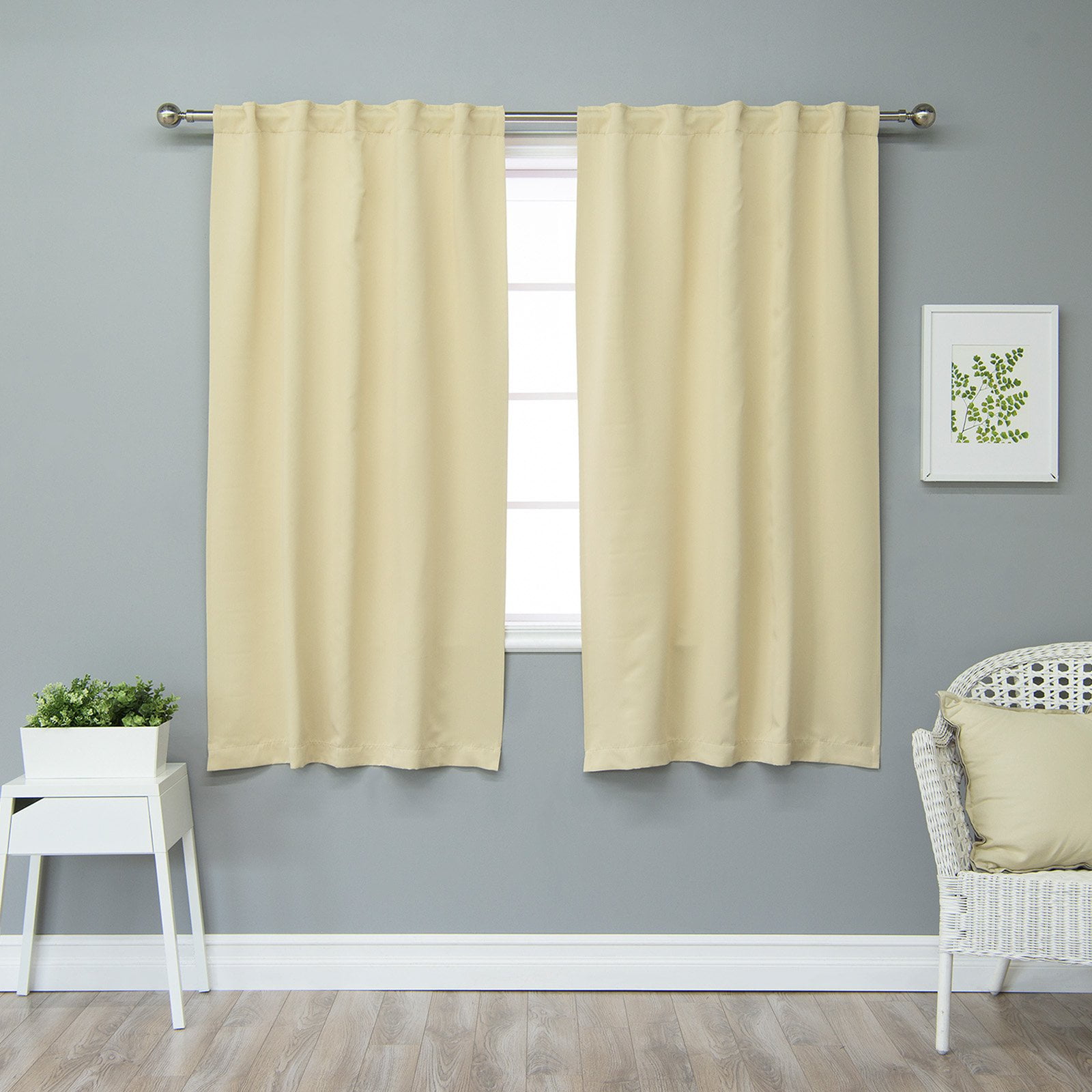 Best Home Fashion Solid Thermal Insulated Blackout Curtain Panel Pair