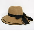 thumbnail image 2 of QASIEATN Summer Travel Essentials Accssories Caps for Women Wide Brim Straw Hat Floppy Sun Hats New Bowknot Vacation Beach Cap Women's Bucket Hat, 2 of 2