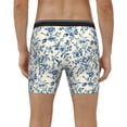 thumbnail image 4 of Salouo Vintage Blue Floral Pattern Men's Boxer Briefs, Soft & Breathable Underwear Elastic Waistband Briefs for Men,1-Pack, 4 of 7