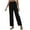 Black, variant on EDFBUYKRS Female Women Pants Casual Women Pants Petite Work Dropping Straight Leg Pants with A High Waist and Solid Color Tie up Wide Leg Pants for Women M