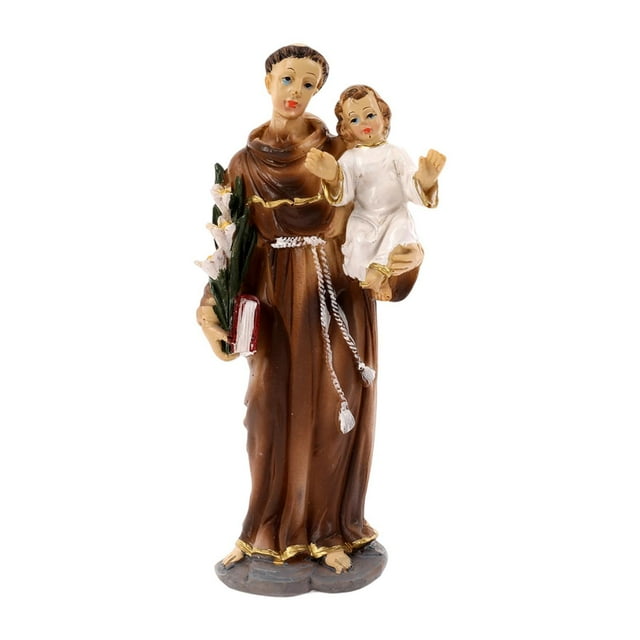 Estatua de la Sagrada Familia Católica, escultura, adorno para el hogar, figura de resina para colección 2 personas 9x6x20cm