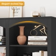 thumbnail image 2 of Homfa 18-Cube Bookcase and Bookshelves, 71.2" Triple Width 6 Tier Freestanding Arch Library Cabinet for Home Office Living Room, Black Bark Texture, 2 of 9