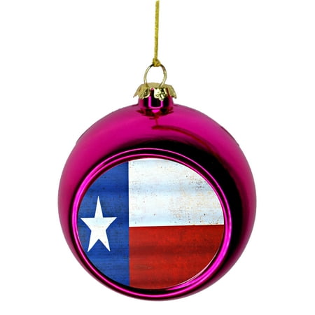 Texas Flag Texan Bauble Christmas Ornaments Pink Bauble Tree Xmas