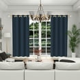 thumbnail image 5 of Lfeey Room Darkening Blackout Curtains, W52 x L63 inch, 2 Panels Set, Navy Blue, 5 of 6