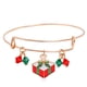 thumbnail image 1 of Brazalete navideño para mujer, dijes navideños, acabado brillante, pulseras navideñas, 1 of 5