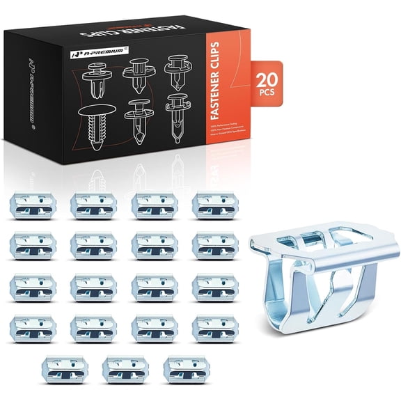 A-Premium 20-Pack Plated Radiator Grill Quarter Trim Panel Car Retainer Fastener Push Pin Clips Compatible with Chevy Silverado 1500 HD Classic,Malibu, Express 2500, GMC Sierra 1500 2500, Savana 3500
