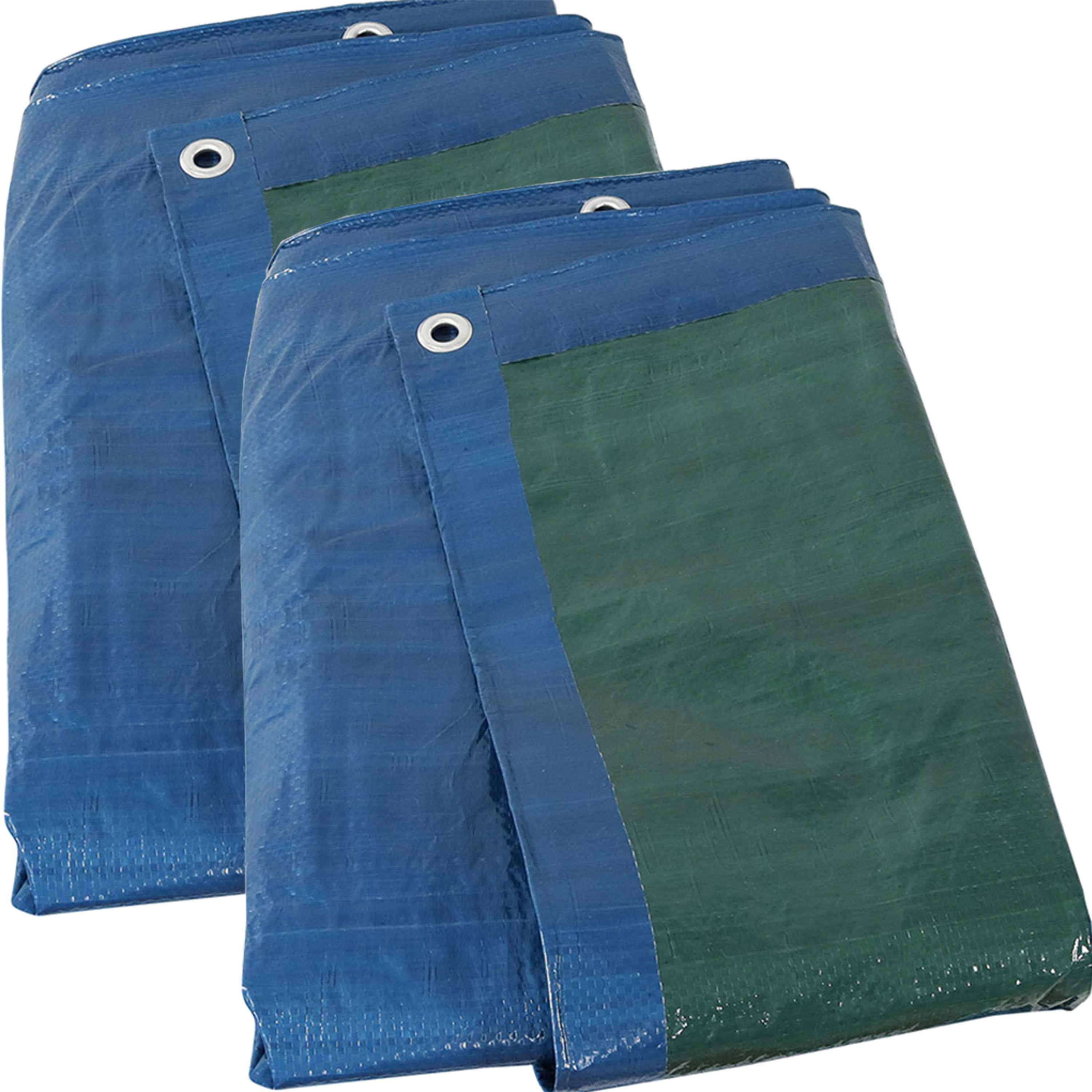 Set of 2 Extra Large Waterproof MultiPurpose Poly Tarps Durable