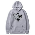 thumbnail image 3 of 2025 Tops Hoodies for Women Fall Fashion Hooded Sweatshirts Casual Loose Heart Butterflies Printed Outdoor Hoody Jackets Round Neck Long Sleeve Hoodie Pullover Winter Outwears with Pocket, 3 of 4