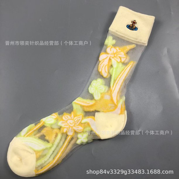 Calcetines de media pantorrilla de seda de vidrio ultrafinos para mujer, calcetines de moda versátiles con bloques de Color a la moda, ligeros de lujo, de un solo salto