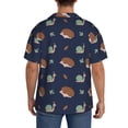 thumbnail image 3 of Lsque Hedgehog And Snail print Men's Cuban Collar Short Sleeve Shirt Summer Beachwear Casual Button Down Fashionable Vacation Leisure Shirt-Small, 3 of 7