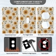 thumbnail image 3 of Yayeee Blank Wall Plate Cover 1-Gang 4.5"x2.7" Home Unused Decorative Outlet, Beige Sunflower Pattern, 3 of 7