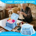 thumbnail image 3 of NUAHRHY Large Knitting Bag Crochet Bag Organizer Waterproof Oxford Yarn Storage Tote for Knitting Needles and Hooks Blue, 3 of 10