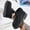 Black, variant on Womens Snow Boots Winter Fleece-Lined Warm Short Shaft Solid Color Front Lace-Up Round Toe Thick Sole Flat Heel Fashion Casual Ankle Boots