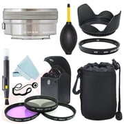 Sony E PZ 16-50mm f/3.5-5.6 OSS Lens Silver + Filter Kit + Accessory kit