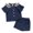 Blue, variant on Summer Children Baby Girls Casual Short Sleeve T-shirt Tops Shorts Costume Set