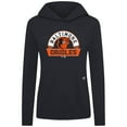 thumbnail image 2 of Women's Levelwear Black Baltimore Orioles Relay Banner Arch Long Sleeve T-Shirt Hoodie, 2 of 3