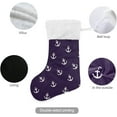 BESTKITTY Nautical Anchor Pattern Christmas Stocking, 1 Piece 17.7inch