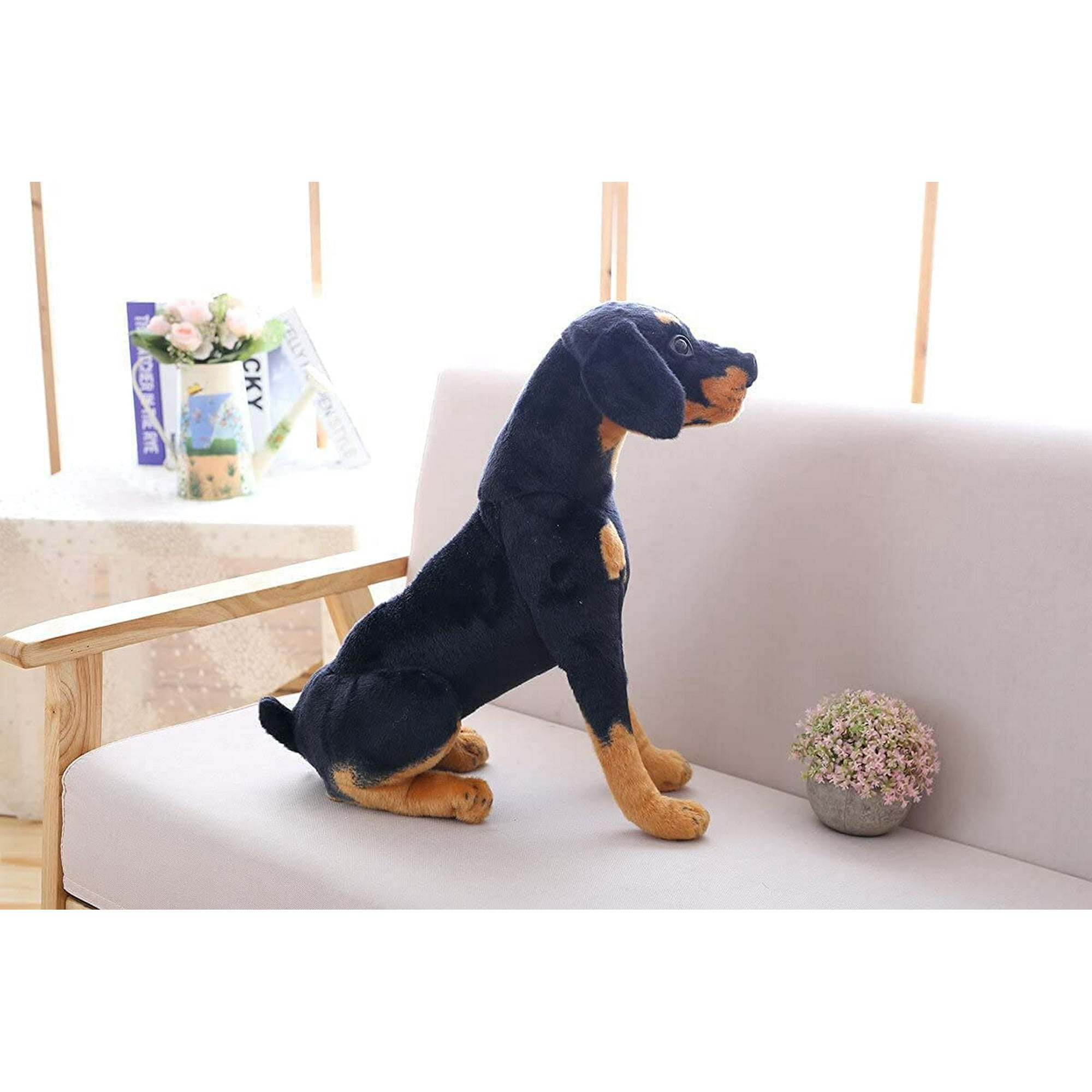 30 40cm Simulation Dog Toy Caustruded Animals and Plush Toys Dog Doll German Shepherd Dolls Vibrant Plush Black Dog Toys Kids Birthday Gift 40cm Size