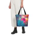 thumbnail image 5 of Salouo Colorful Lightbulb Abstract for Shoppers Tote for Women Foldable Handbags with Big Capacity Casual One-Shoulder Shopping Bag Hobo Bags Fit for Office/Shopping/Park, 5 of 6