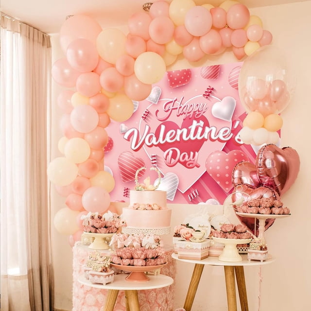 Happy Valentines Day Banner 71x43 Inch Valentine Banner For Valentines Party Decoration Happy Valentines Day Holiday Decorations Background Valentines Day Decorations Dating Neon Tapestries Lovers