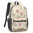 thumbnail image 2 of Dog and Pool Float Beige Pattern 17" Waterproof Oxford School Backpacks for Teens, S-Shape Padded Straps, for School, Travel, Hiking, Camping, 2 of 5