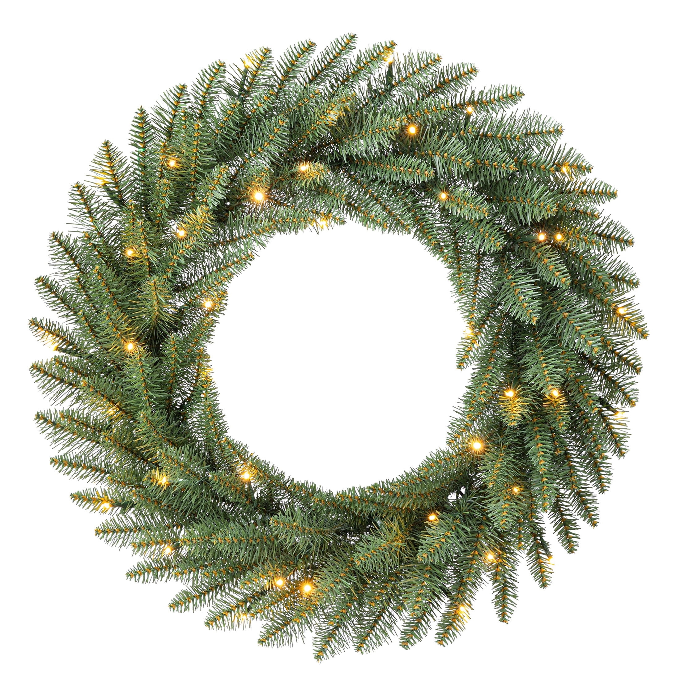 Pre-Lit Battery-Operated Milford LumaDazzle Artificial Christmas Wreath, Green, 24", by Holiday Time
