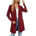 thumbnail image 1 of Women's Long Sleeve Tops Womens Fashion Long Sleeve Solid Color Cuff Split Bottom Cardigan Top Long Sleeve Tops for Women Long Sleeve Blouses for Women Long Sleeve Tops, 1 of 8