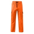 thumbnail image 3 of OOOUM Boys Girls Cargo Pants Casual Solid Straight Leg Trousers Pockets Drawstring Everyday Bottoms 7-8 Years, 3 of 5