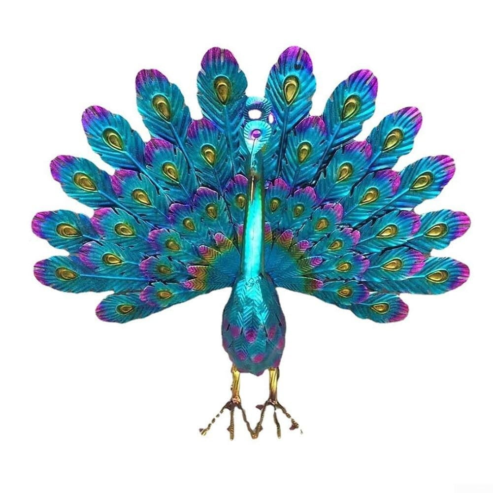 Metal Peacock Statue Ornament Diy Peacock Art Crafts Garden Decoration Statue L