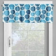thumbnail image 2 of Ambesonne Abstract Window Valance, Shapes with Stripes Dots, 54" X 12", Blue and Pale Blue, 2 of 5