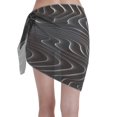 thumbnail image 5 of Zufioo Abstract Black And White Waves Print Women's Beach Short Wrap Skirt, Short Quick-drying Wrap Skirt, Swimsuit Cover-up Sun Protection Cape, Suitable for Beach, Pool-One Size, 5 of 7